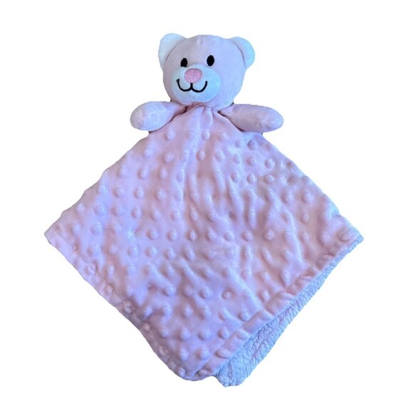 Little Beginnings Baby Bear Plush Lovey Pink 15" Minky Security - Picture 1 of 7